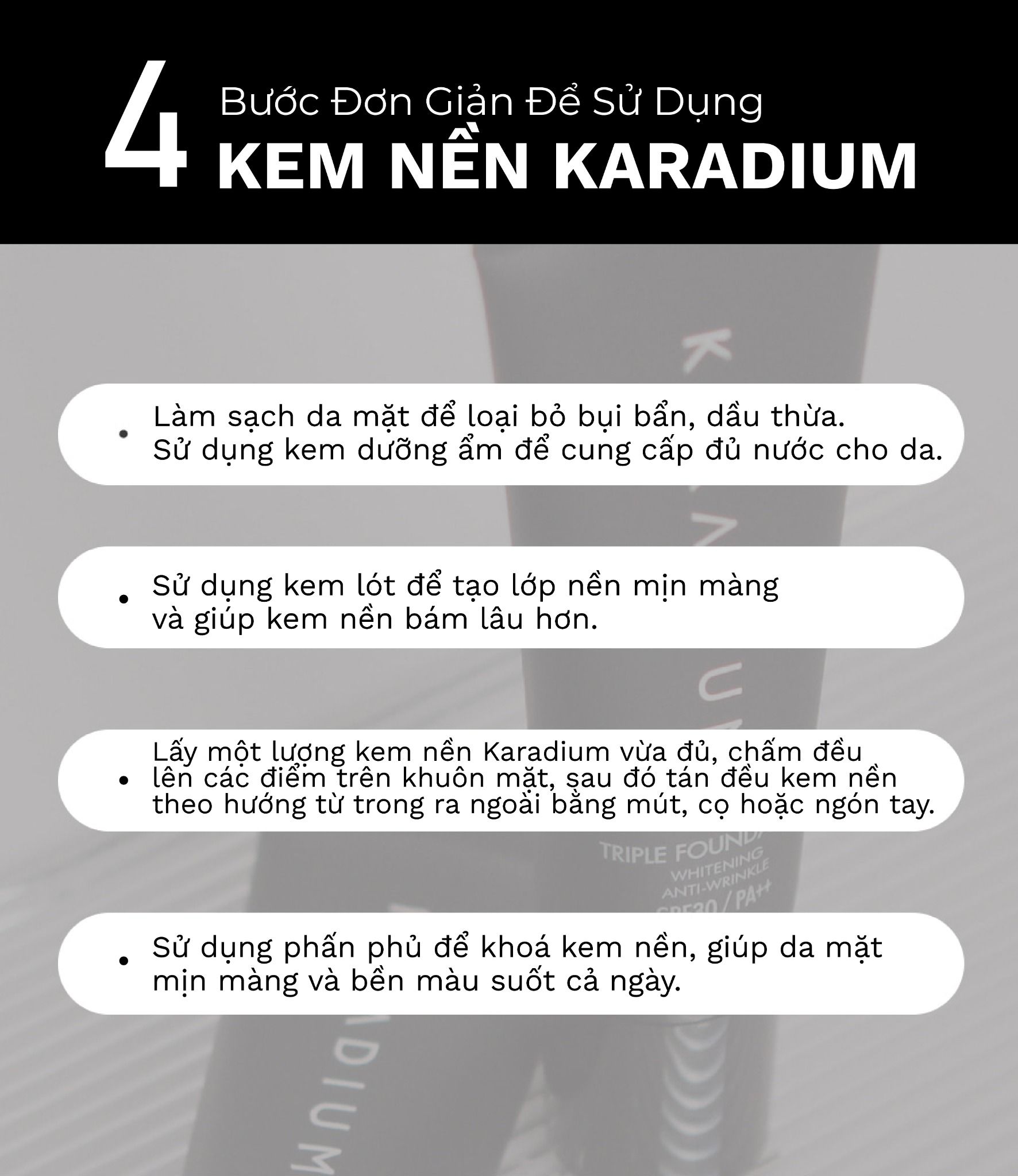 Kem nền tuýp Karadium Triple Foundation SPF30 PA+++