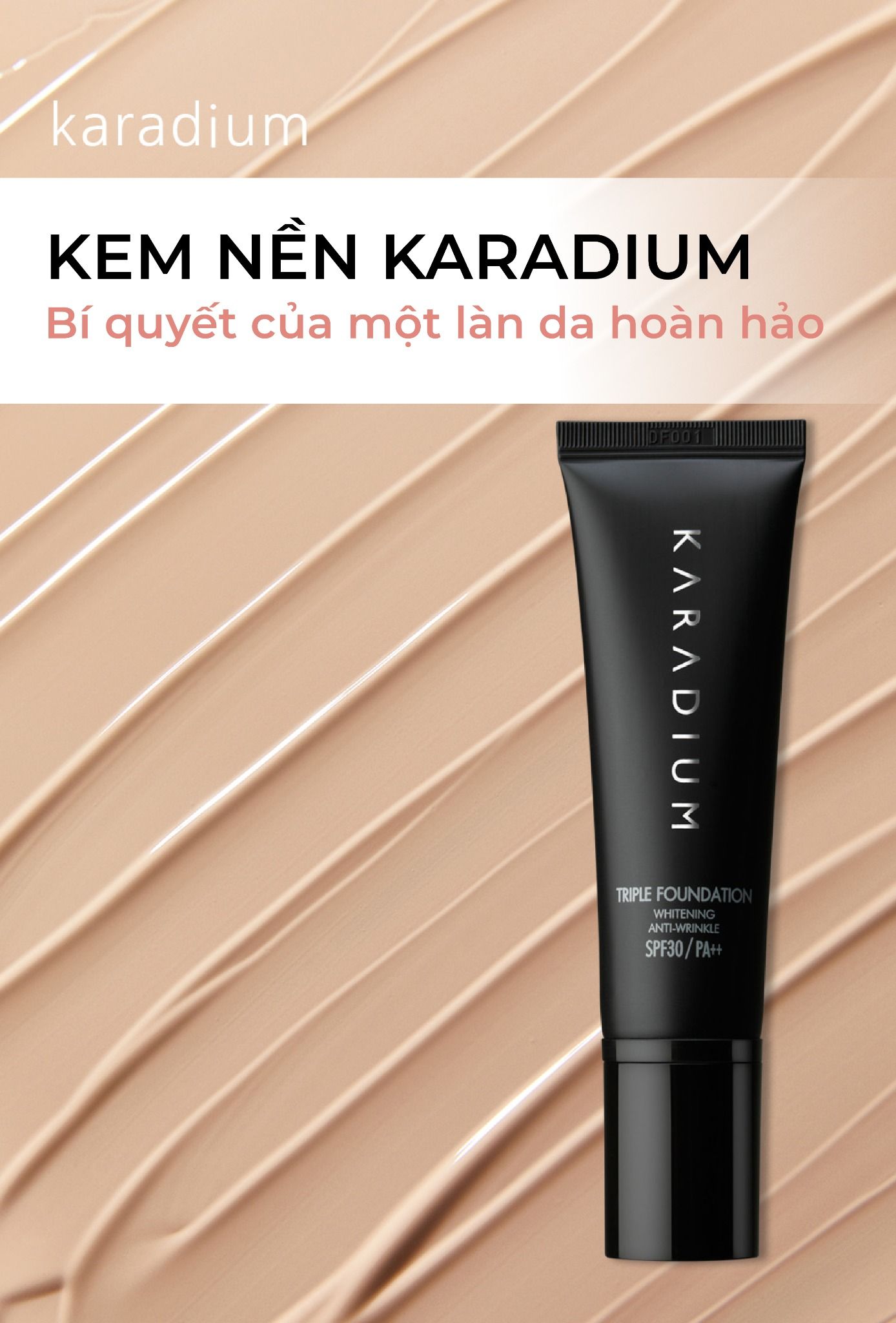 Kem nền tuýp Karadium Triple Foundation SPF30 PA+++