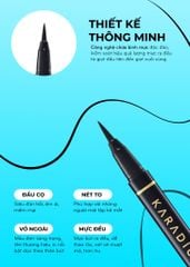 Bút dạ kẻ mắt Karadium Waterproof Eyeliner Pen Black vỏ đen nét đậm