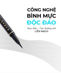 Bút dạ kẻ mắt Karadium Waterproof Eyeliner Pen Black vỏ đen nét đậm