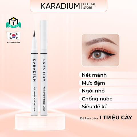 Bút dạ kẻ mắt Karadium Waterproof Brush Liner vỏ trắng siêu mảnh