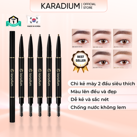 Chì Kẻ Mày Karadium Auto Eyebrow Pencil chống nước lâu trôi dạng vặn hai đầu