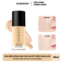 Kem nền Karadium Main Actress Cover Foundation 30ml SPF30 PA +++ dạng lọ siêu mịn, che phủ tốt