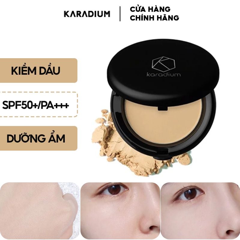 Phấn phủ kiềm dầu Karadium Collagen Smart Sun Pact SPF50+ PA+++ dạng nén siêu mịn