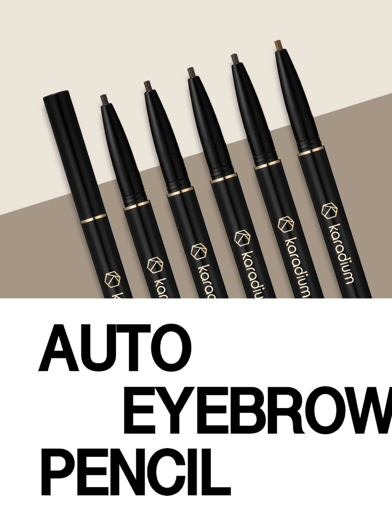 Chì Kẻ Mày Karadium Auto Eyebrow Pencil chống nước lâu trôi dạng vặn hai đầu