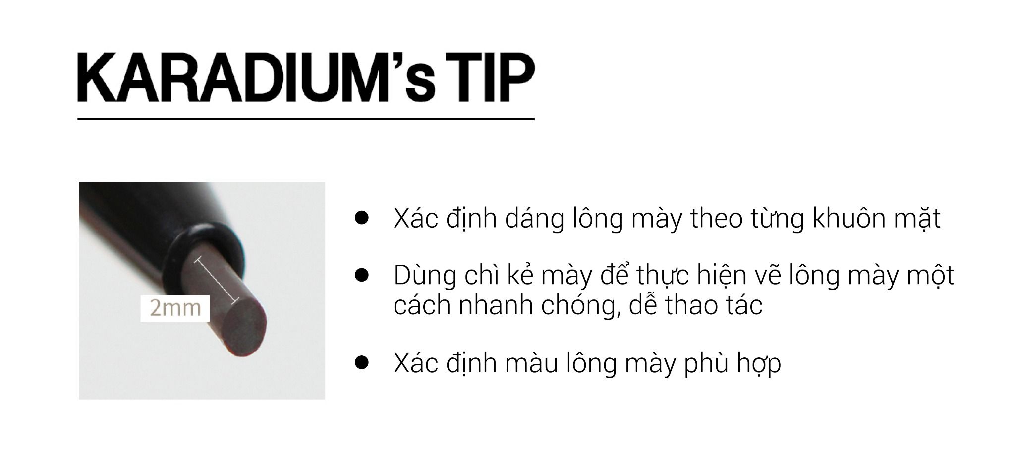 Chì Kẻ Mày Karadium Auto Eyebrow Pencil chống nước lâu trôi dạng vặn hai đầu