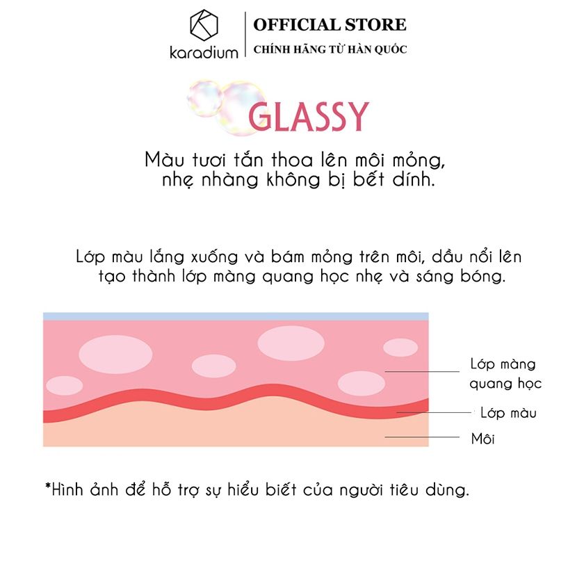 Son Kem Bóng Karadium Glassy Fitting Tint Dưỡng Ẩm Môi