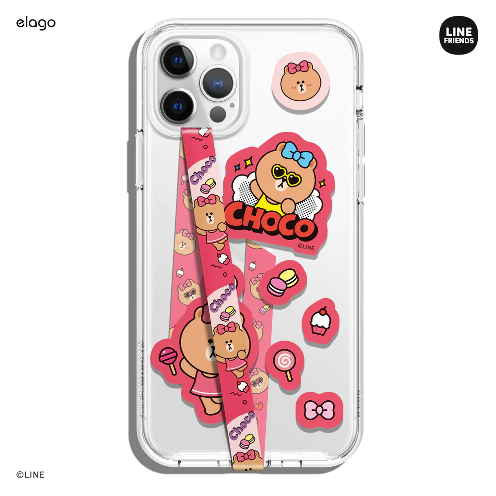 Dây đeo elago|LINE FRIENDS Phone Strap kèm stickers cho smartphone