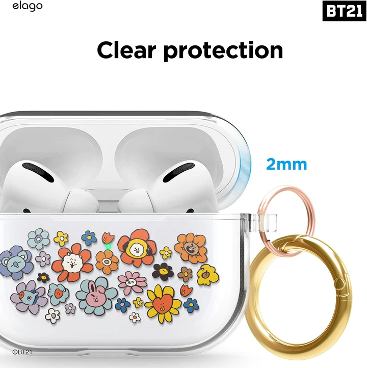 Vỏ bảo vệ elago|BT21 Flower Clear cho AirPods 3