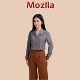  Sơ mi cổ vest tay dài măng sec màu ghi sang trọng thương hiệu Mozlla mã MLA 09VX 