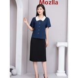  Áo sơ mi nữ công sở thiết kế cổ đức MOZLLA vải tơ mềm không nhăn thanh lịch mã MLA 0523 
