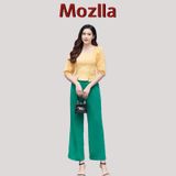  Áo sơ mi nữ cổ vuông thiết kế MOZLLA vải thô mềm mát MLA 0123 