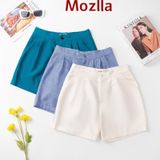  Quần short nữ thiết kế MOZLLA mã MLQ01223S trẻ trung cá tính chất liệu thô mềm mát co giãn không nhăn 