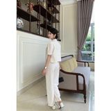  Set linen cổ vest sang trọng dáng ngắn MOZLLA mã MLB02CV 