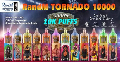  RandM TORNADO 10k - 10000 puffs - 20ml - 5% (50mg) - Mesh Coil - 1000mAh - TypeC - Led RGB 