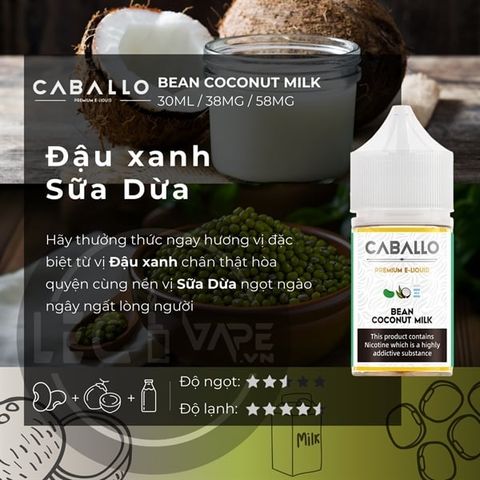  CABALLO - BEAN COCONUT MILK - Đậu xanh Sữa Dừa lạnh 