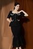 Áo peplum dạ len
