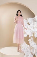 Đầm liền hồng Rosy