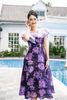 Đầm maxi tím hoa