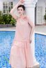 Đầm maxi hồng dáng rộng không tay