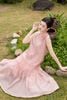 Đầm maxi hồng dáng rộng không tay