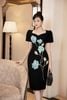 Đầm đen cẩm tú cầu
