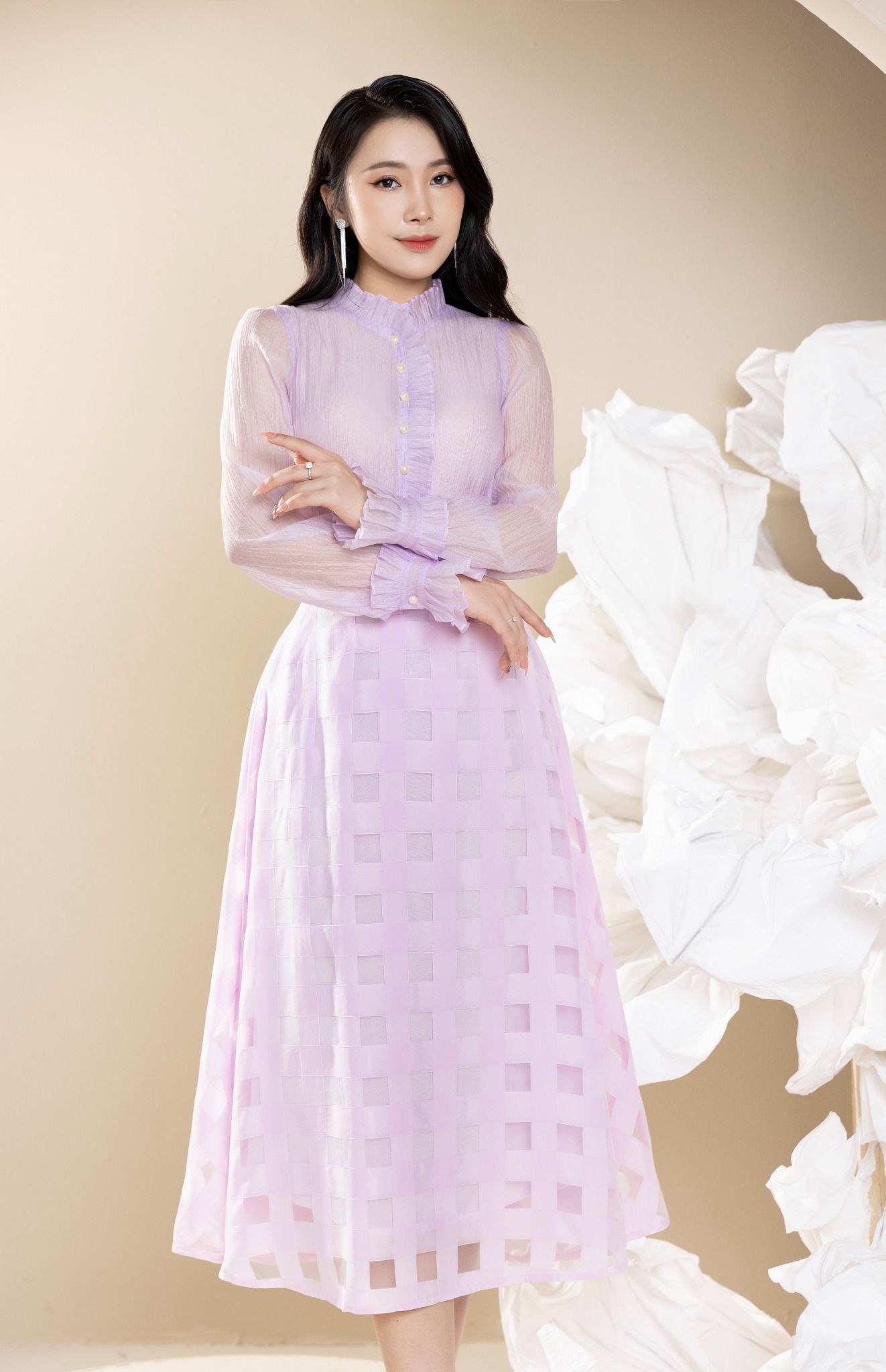 Áo sơ mi tím Regina