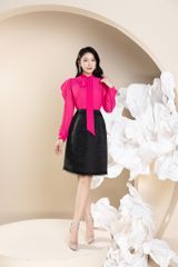 Chân váy taffta phối ren