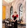 ĐẦM TIỆC ĐEN ĐUÔI CÁ ĐÍNH HOA HỒNG