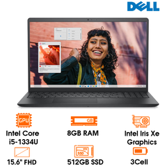 Laptop DELL INSPIRON 15 3530/ I5-1334U/ 8GB/ 512GB SSD/ INTEL IRIS XE GRAPHICS/ 15.6 INCH FHD/ 3C 41WH/ AX+BT/ FP/ OFFICEHS21/ MCAFEE LS/ WIN 11 HOME/ ĐEN(BLACK)