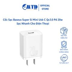 Cốc Sạc Baseus Super Si Mini Usb C Qc3.0 Pd 20w Sạc Nhanh Cho Điện Thoại - Bảo hành 12 tháng