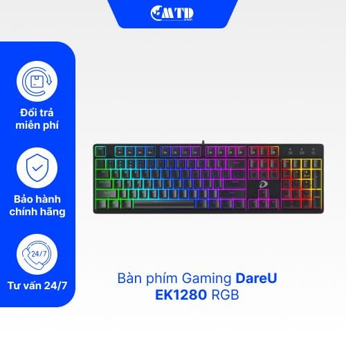 Bàn phím Gaming DareU EK1280 RGB	-Bảo hành 24 tháng