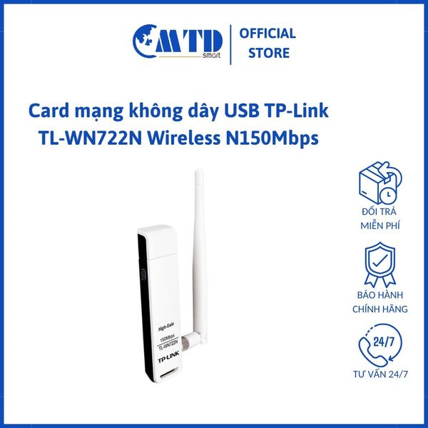 Card mạng không dây USB TP-Link TL-WN722N Wireless N150Mbps