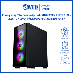 Thùng máy/ Vỏ case máy tính XIGMATEK ELITE 1 3F - GAMING ATX, KÈM 03 FAN XIGMATEK X22F – Bảo hành 12 tháng