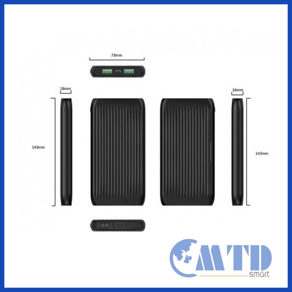 Pin Sạc dự phòng Polymer 10.000mAh Orico K10S - Bảo hành 12 tháng