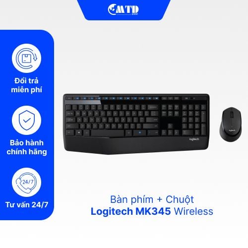 Bộ bàn phím chuột không dây Logitech MK345 Wireless  – Bảo hành 12 Tháng