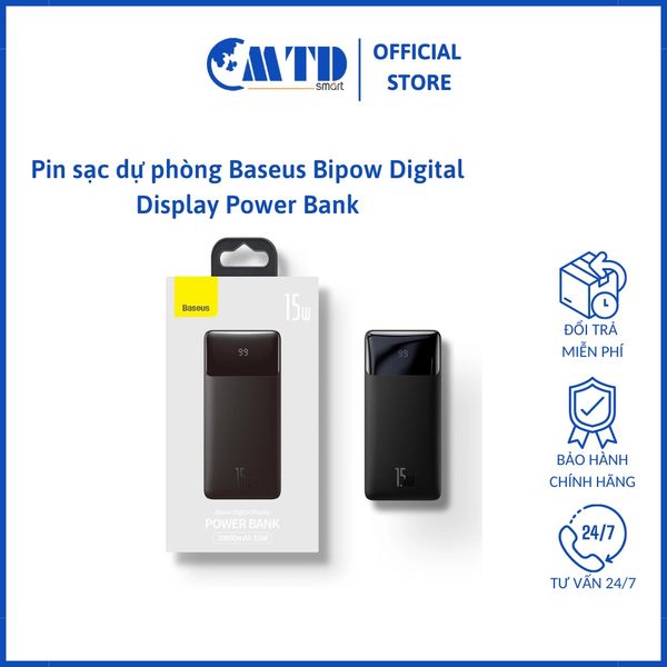 Pin sạc dự phòng Baseus Bipow Digital Display Power Bank 15W 10.000 mAh