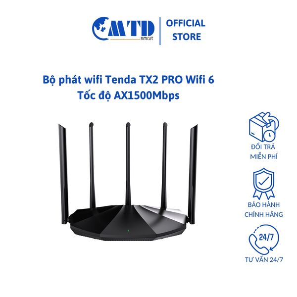 Bộ phát wifi Tenda TX2 PRO Wifi 6 Tốc độ AX1500Mbps