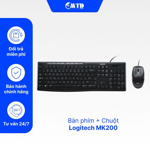 Bàn phím + Chuột Logitech MK200– Bảo Hành 12 Tháng