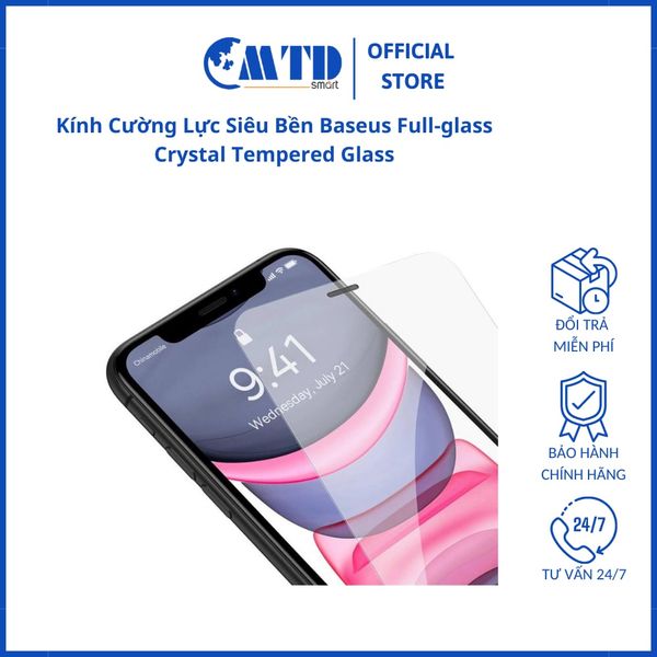 Kính Cường Lực Siêu Bền Baseus Full-glass Crystal Tempered Glass Film