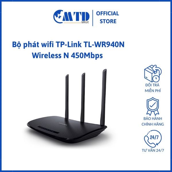 Bộ phát wifi TP-Link TL-WR940N Wireless N 450Mbps