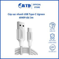 Cáp sạc nhanh USB Type-C Ugreen 60409 dài 3m