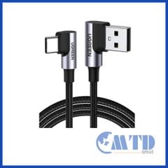 Cáp sạc nhanh 18W, dữ liệu USB-A to USB Type-C chuẩn 2.0 bẻ góc 90 độ - Bảo hành 18 tháng