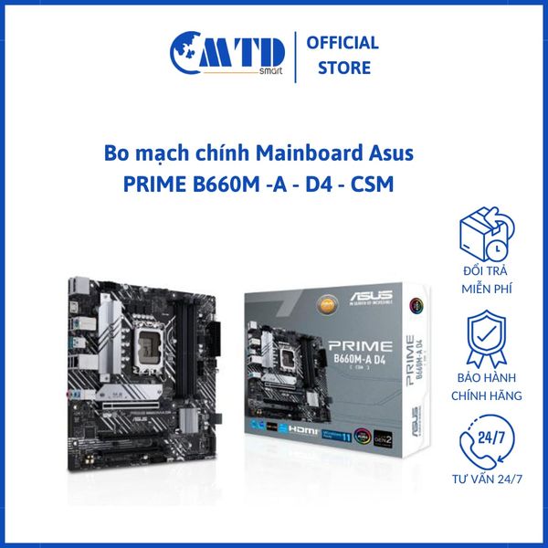 Bo mạch chính Mainboard Asus Prime B660M – A - D4 CSM  – Bảo hành 36 tháng