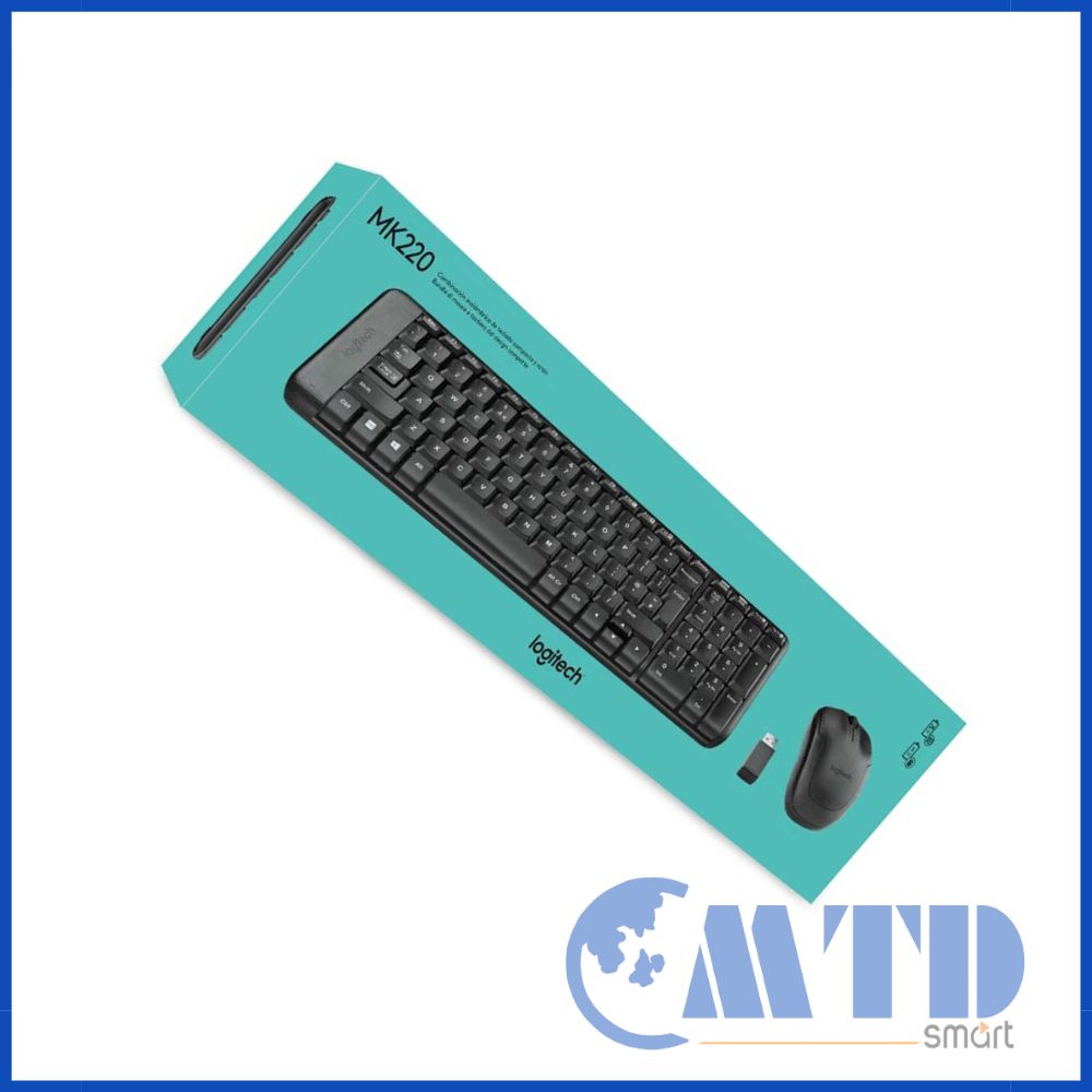 Bộ bàn phím chuột không dây Logitech MK220 Wireless USB – Bảo hành 12 Tháng