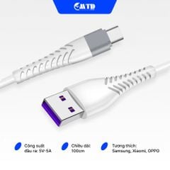 Cáp sạc nhanh TP20 Type C chính hãng thiết kế đuôi cá không lo đứt gãy