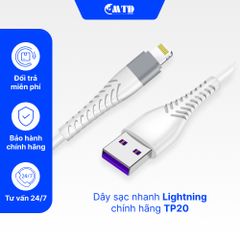 Cáp sạc siêu nhanh T20 lightning cho IPhone dài 1M, Chuẩn sạc nhanh không nóng máy