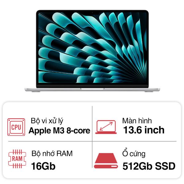 Macbook Air: APPLE M3 CHIP/8C CPU/10C GPU/16GB/512GB/13.6