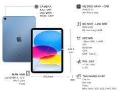 IPAD GEN 10 10.9inch WI-FI + CELLULAR ĐỦ MÀU