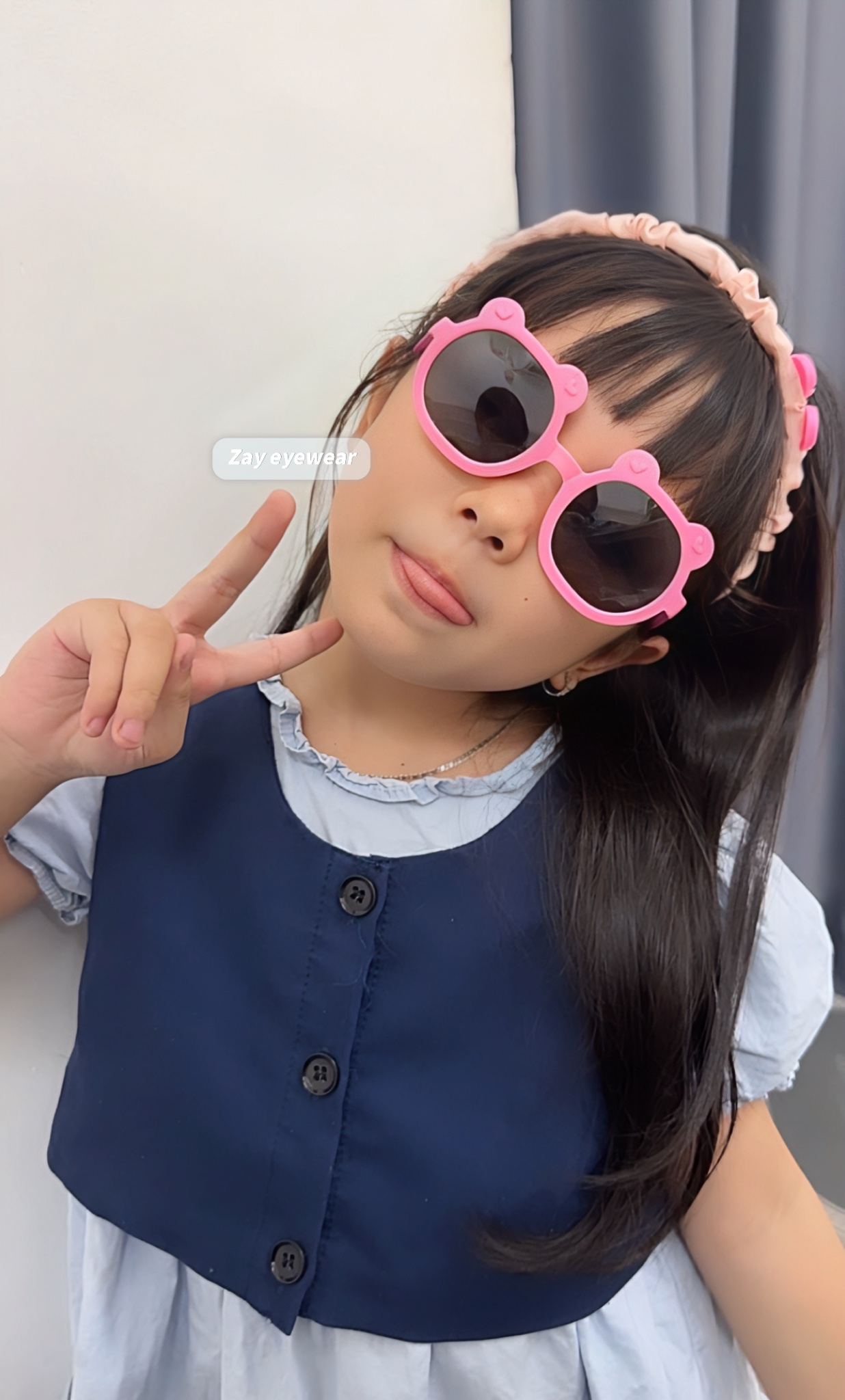  Kính mát trẻ em Zay eyewear SS4 dáng tròn hình gấu phong cách thời trang 